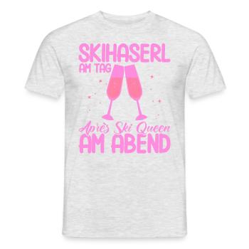 Apres Ski Skihaserl Am Tag Après Ski Queen Geschen - Männer T-Shirt - Grau meliert - Vorne - AI Model Male 178 dark (178cm)