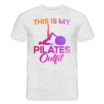 Pilates Ceci est mon cadeau de tenue Pilates - T-shirt homme - gris chiné - Devant - AI Model Male 178 dark (178cm)