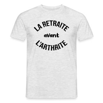 Contre réforme retraite - T-shirt homme - gris chiné - Devant - AI Model Male 178 dark (178cm)