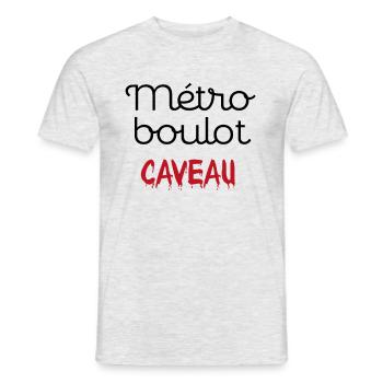 Métro boulot caveau - T-shirt homme - gris chiné - Devant - AI Model Male 178 dark (178cm)