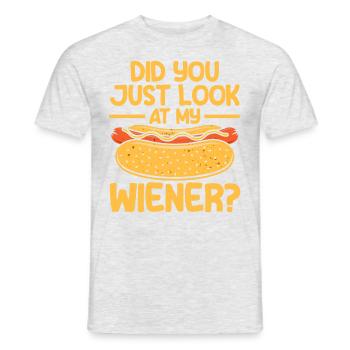 Check out my sausage hot dog gift - Men's T-Shirt - heather grey - Front - AI Model Male 178 dark (178cm)