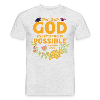 Jesus Gott Christlich Bibelvers Geschenk - Männer T-Shirt - Grau meliert - Vorne - AI Model Male 178 dark (178cm)
