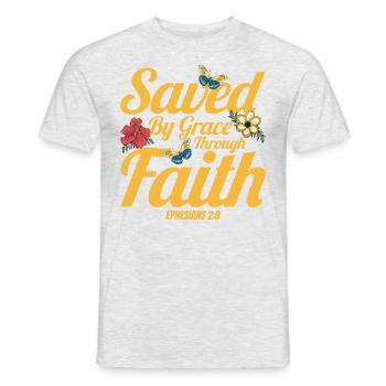 Inspirational Jesus God Christian Gift - Men's T-Shirt - heather grey - Front - AI Model Male 178 dark (178cm)