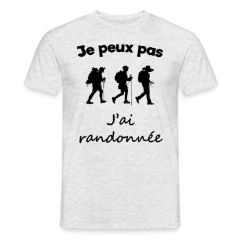 Idée Cadeau Randonneur Humour - T-shirt homme - gris chiné - Devant - AI Model Male 178 dark (178cm)