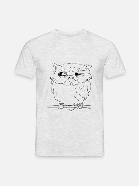 skeptischer Uhu (weisse Augen) - Männer T-Shirt - Grau meliert