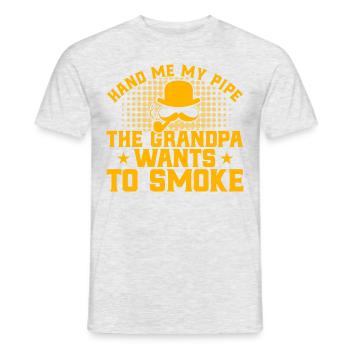 Pipe Smoking Pipe Smokers Community Pipes en - Men's T-Shirt - heather grey - Front - AI Model Male 178 dark (178cm)