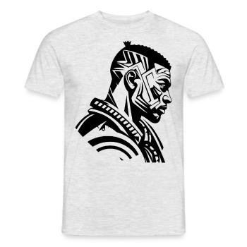 Tribal Boxer / Fighter Logo Tattoo Design - T-shirt homme - gris chiné - Devant - AI Model Male 178 dark (178cm)