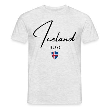 Flag of Iceland, Icelandic pride - Men's T-Shirt - heather grey - Front - AI Model Male 178 dark (178cm)