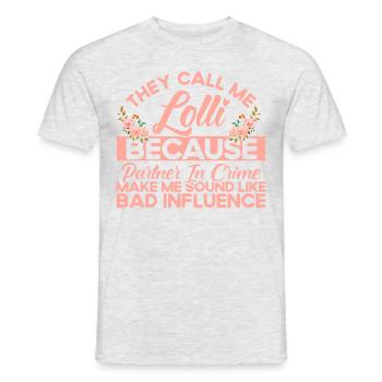 They call me lollipop grandma gift - Men's T-Shirt - heather grey - Front - AI Model Male 178 dark (178cm)