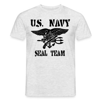 Navy Seals militaire, logo de l’équipe, Us Marine, Cadeau - T-shirt homme - gris chiné - Devant - AI Model Male 178 dark (178cm)