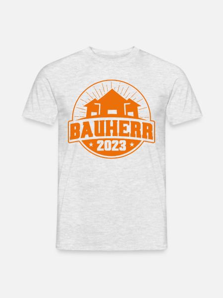 Bauherr 2023 Bauherr Geschenk - Männer T-Shirt - Grau meliert