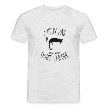 Ich kann keine schwarze Katze haben - Männer T-Shirt - Grau meliert - Vorne - AI Model Male 178 dark (178cm)