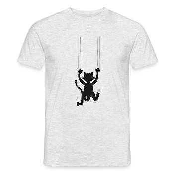 Chat drôle Chat noir T-shirts d'humour de chats - T-shirt homme - gris chiné - Devant - AI Model Male 178 dark (178cm)