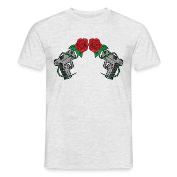 Gun Rose's Rose Gun Weapon Rose no was anti was - Men's T-Shirt - heather grey - Front - AI Model Male 178 dark (178cm)