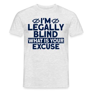 Ich bin blind, was ist deine Ausrede? Blind Gesche - Männer T-Shirt - Grau meliert - Vorne - AI Model Male 178 dark (178cm)