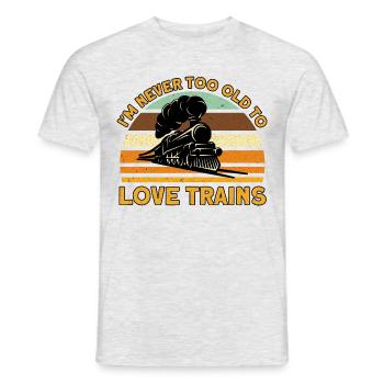 Modellbahn Zug Lokomotiven Geschenk - Männer T-Shirt - Grau meliert - Vorne - AI Model Male 178 dark (178cm)