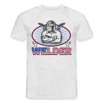 Soudeur SOUDEUR USA Cadeau patriotique - T-shirt homme - gris chiné - Devant - AI Model Male 178 dark (178cm)