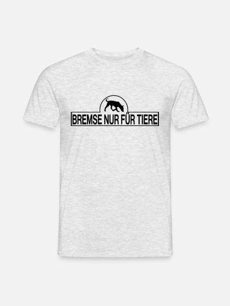 Hunde Bremse nur für Tiere - Männer T-Shirt - Grau meliert