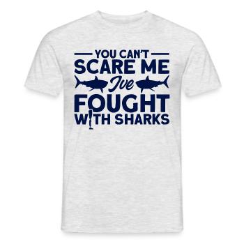 I fought with sharks Amputee Gift - Men's T-Shirt - heather grey - Front - AI Model Male 178 dark (178cm)