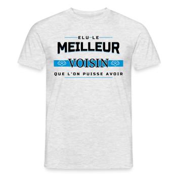 meilleur voisin - T-shirt homme - gris chiné - Devant - AI Model Male 178 dark (178cm)