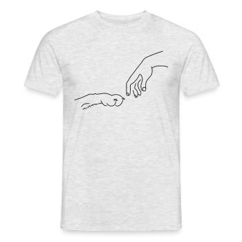 Patte de chien - T-shirt homme - gris chiné - Devant - AI Model Male 178 dark (178cm)