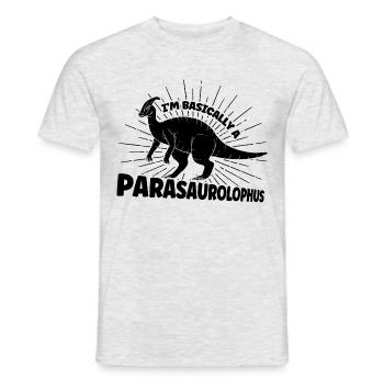 Parasaurolophus Dinosaur Lover Gift - Men's T-Shirt - heather grey - Front - AI Model Male 178 dark (178cm)
