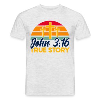 Jesus Gott Christlich Bibelvers Geschenk - Männer T-Shirt - Grau meliert - Vorne - AI Model Male 178 dark (178cm)