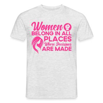 Feminismus Rechte der Frauen Feministisch Geschenk - Männer T-Shirt - Grau meliert - Vorne - AI Model Male 178 dark (178cm)