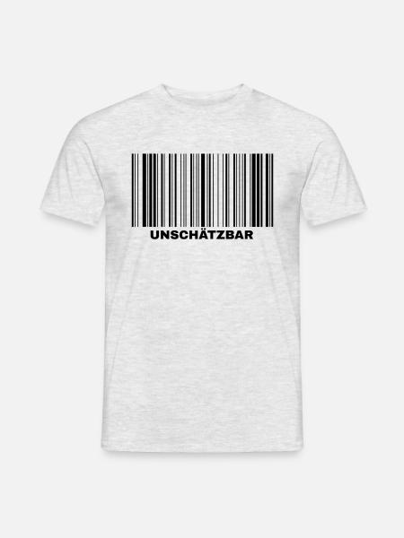BARCODE UNSCHÄTZBAR - Männer T-Shirt - Grau meliert