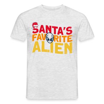 Der Lieblings-Alien vom Weihnachtsmann Alien Gesch - Männer T-Shirt - Grau meliert - Vorne - AI Model Male 178 dark (178cm)