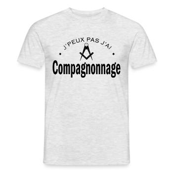 J'peux j'ai compagnonnage cadeau compagnons - T-shirt homme - gris chiné - Devant - AI Model Male 178 dark (178cm)
