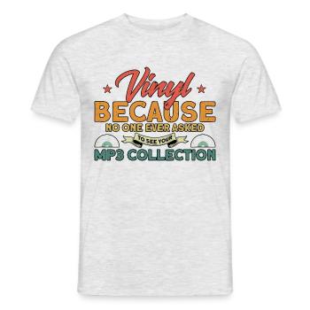 Collection de disques Vinyle - T-shirt homme - gris chiné - Devant - AI Model Male 178 dark (178cm)