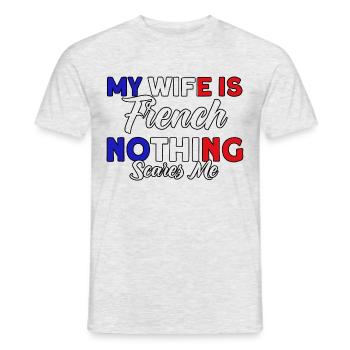 French Flag French Roots Gift - Men's T-Shirt - heather grey - Front - AI Model Male 178 dark (178cm)