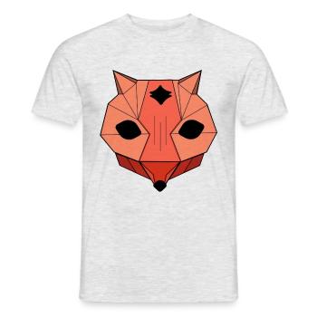 Fox Red Animal Forest Nature Gift Gift Idea - Men's T-Shirt - heather grey - Front - AI Model Male 178 dark (178cm)