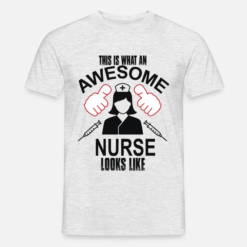 NURSE - Männer T-Shirt - Grau meliert