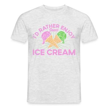 Je préfère profiter d’une glace à la crème glacée - T-shirt homme - gris chiné - Devant - AI Model Male 178 dark (178cm)