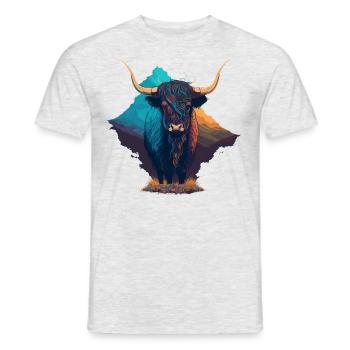 Yak coloré - T-shirt homme - gris chiné - Devant - AI Model Male 178 dark (178cm)