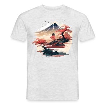 Asiatisch - Männer T-Shirt - Grau meliert - Vorne - AI Model Male 178 dark (178cm)