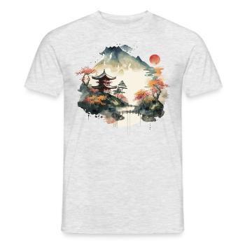 Sonnenuntergang - Männer T-Shirt - Grau meliert - Vorne - AI Model Male 178 dark (178cm)