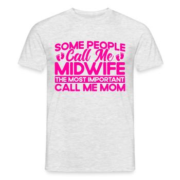 Midwife LD Work Obstetrician Gift - Men's T-Shirt - heather grey - Front - AI Model Male 178 dark (178cm)