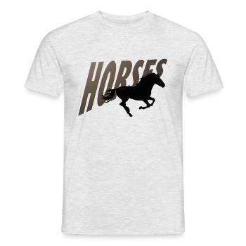 Horses - Men's T-Shirt - heather grey - Front - AI Model Male 178 dark (178cm)