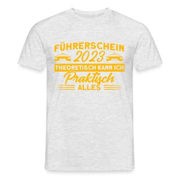 Fahrschüler Fahrprüfung Führerscheinprüfung - Männer T-Shirt - Grau meliert - Vorne - AI Model Male 178 dark (178cm)