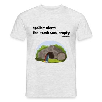 Jésus chrétien Bible Tombe vide verset biblique Dieu - T-shirt homme - gris chiné - Devant - AI Model Male 178 dark (178cm)
