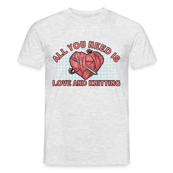 Knitting Knitting Lovers Knitting Gift - Men's T-Shirt - heather grey - Front - AI Model Male 178 dark (178cm)
