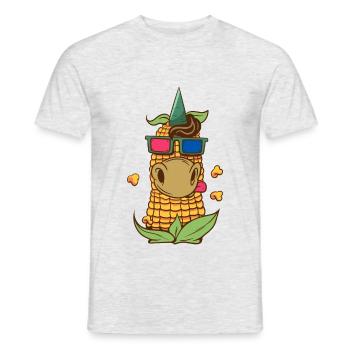 Popcorn Einhorn Kino - Männer T-Shirt - Grau meliert - Vorne - AI Model Male 178 dark (178cm)