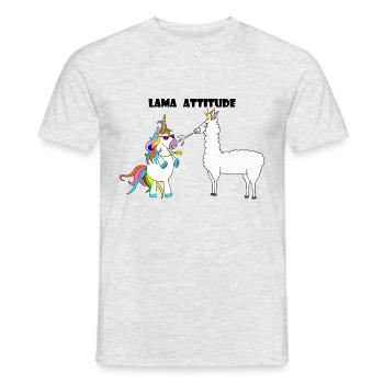 Unicorn and llama - Men's T-Shirt - heather grey - Front - AI Model Male 178 dark (178cm)