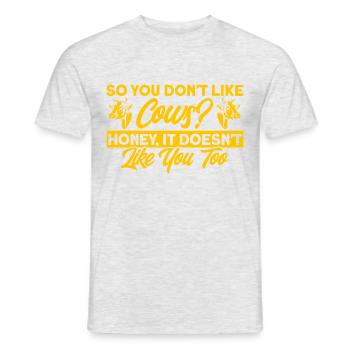 Alors tu n’aimes pas les vaches, chérie? Cadeau de vache - T-shirt homme - gris chiné - Devant - AI Model Male 178 dark (178cm)