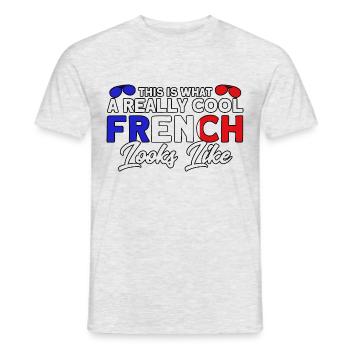 French Flag French Roots Gift - Men's T-Shirt - heather grey - Front - AI Model Male 178 dark (178cm)