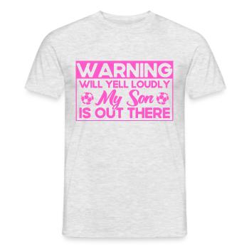 Fußball Mama Sohn Mutter Geschenk - Männer T-Shirt - Grau meliert - Vorne - AI Model Male 178 dark (178cm)