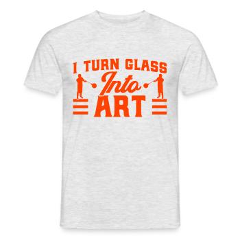 Glasarbeiter Glasbläserei Glasblasen Geschenk - Männer T-Shirt - Grau meliert - Vorne - AI Model Male 178 dark (178cm)